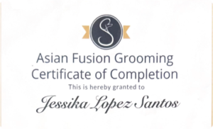 Asian fusion grooming certificate of completion